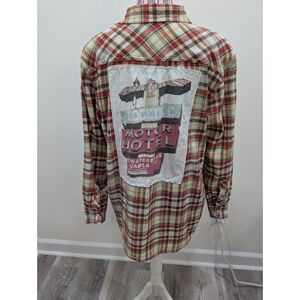 Bogari Flannel Women's with Back Patch Size Large Cottage Boho‎